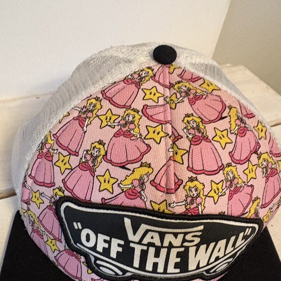 Rare Vans Off The Wall Nintendo Princess Peach Snapback Cap Super Mario Hat OSFA main image 4
